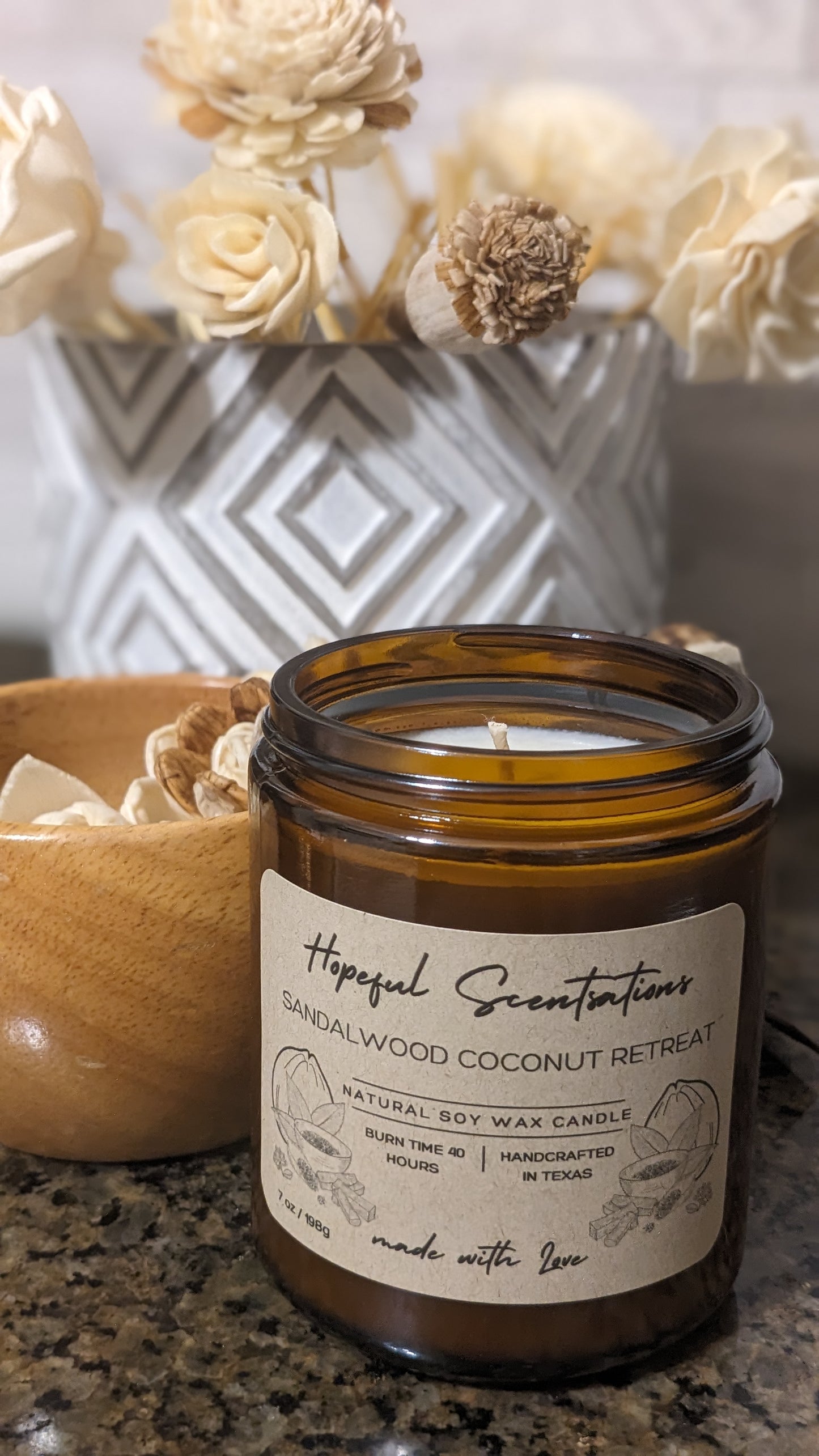 Sandalwood Coconut Soy Wax Candle