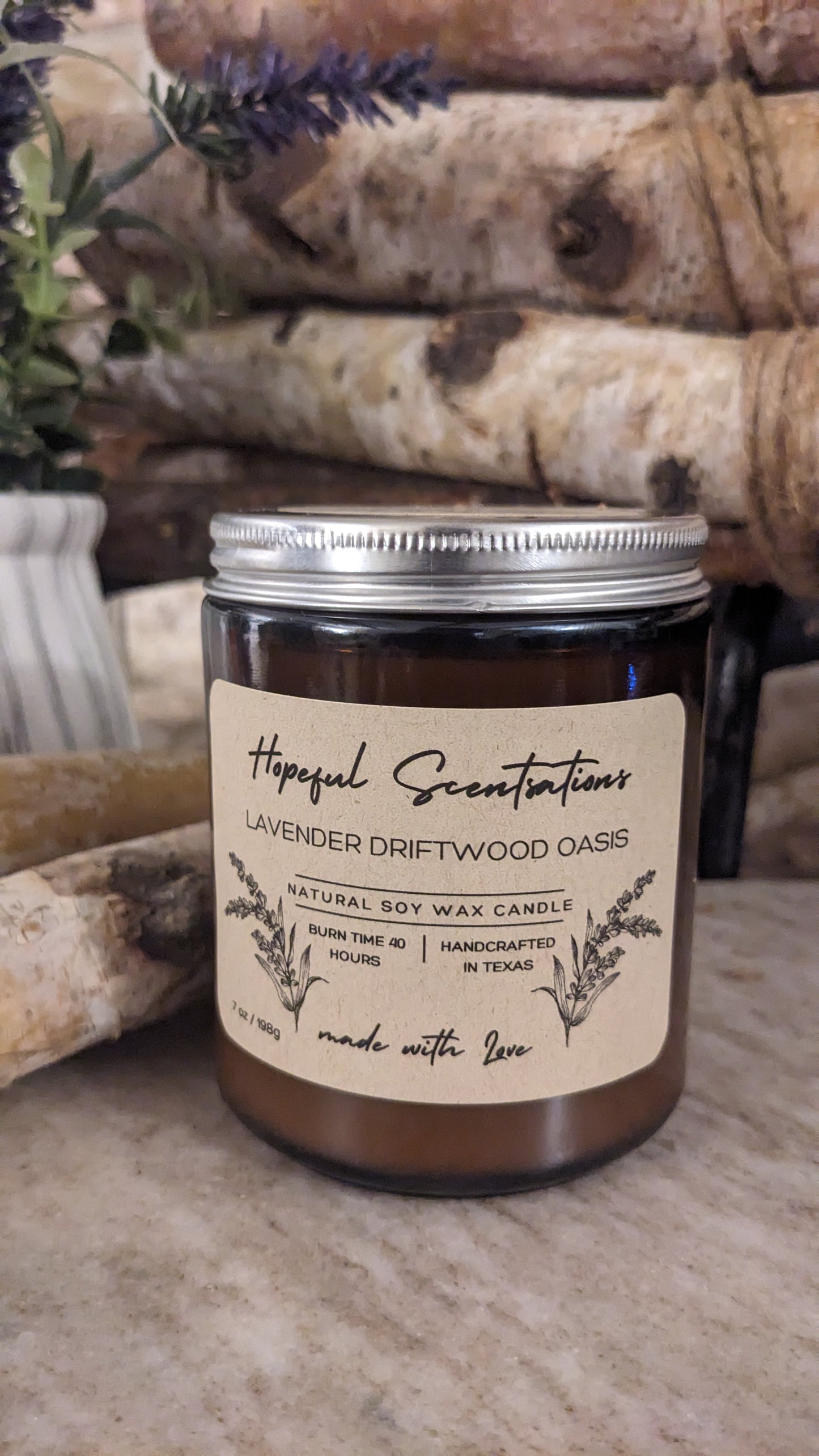 Lavender Driftwood Soy Wax Candle